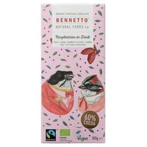 Bennetto Organic Chocolate: Raspberries in Dark