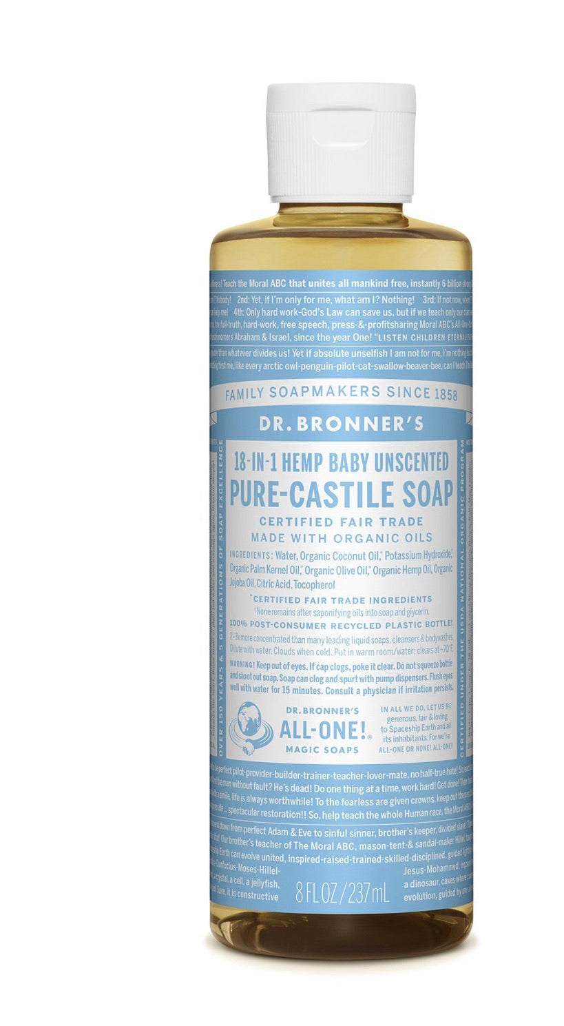 Dr Bronners Baby Unscented Castile Liquid Soap